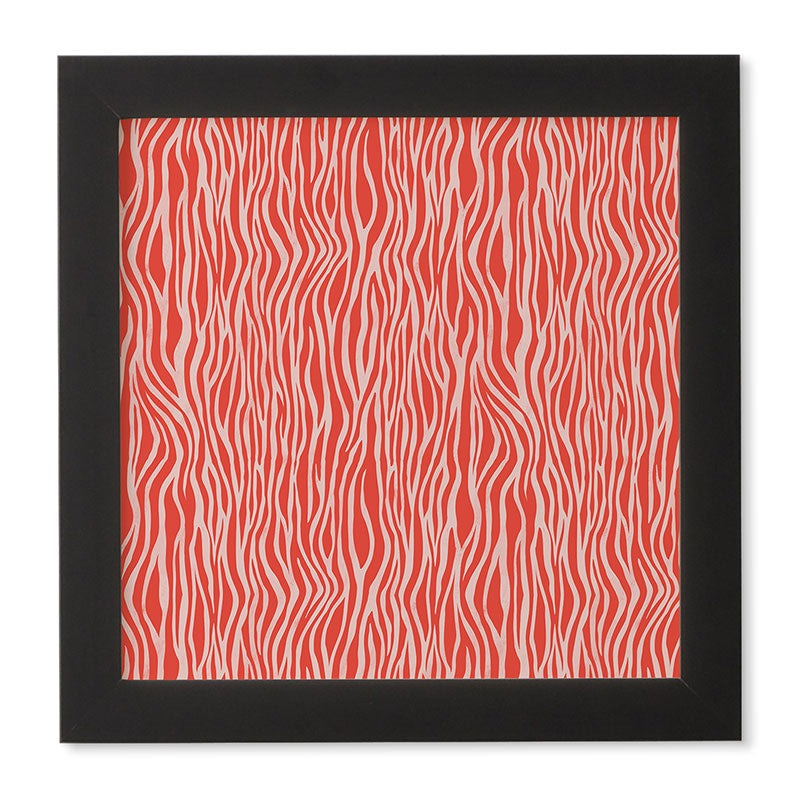 Avenie BR Red Zebra Stripe Framed Wall Art