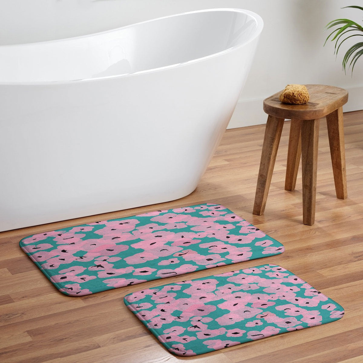 Garima Dhawan hydrangea 14 Memory Foam Bath Mat