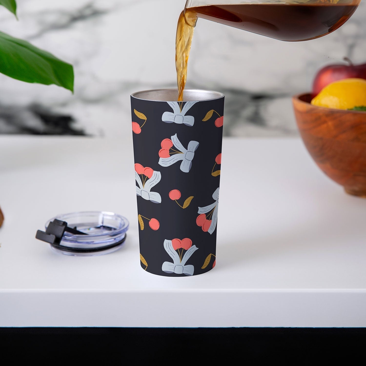 Jennifer Labre Cherries and Bows Travel Mug