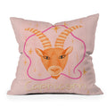Little Om Zodiac Sign Capricorn Outdoor Throw Pillow