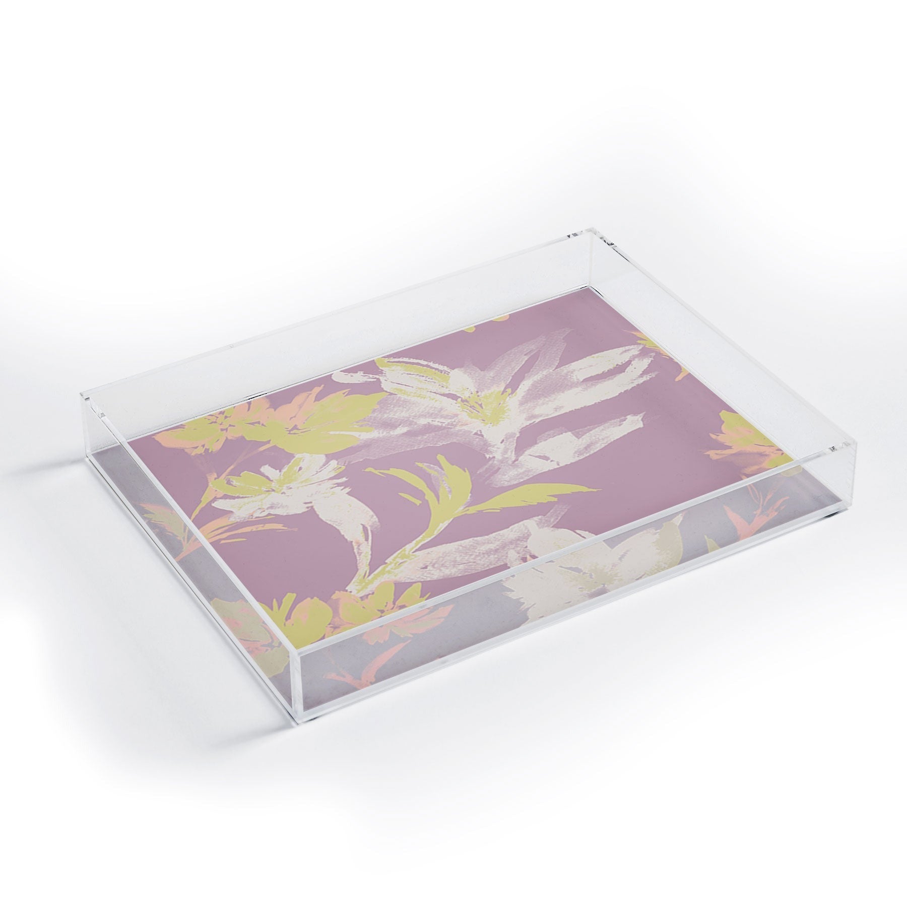 Gabriela Fuente Emma Lilac Floral Acrylic Tray
