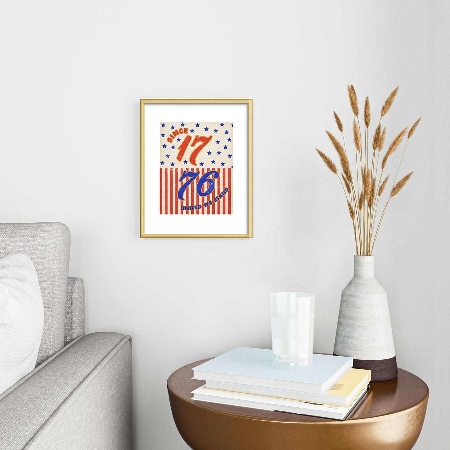 DENY Designs 1776 Stars Metal Framed Art Print