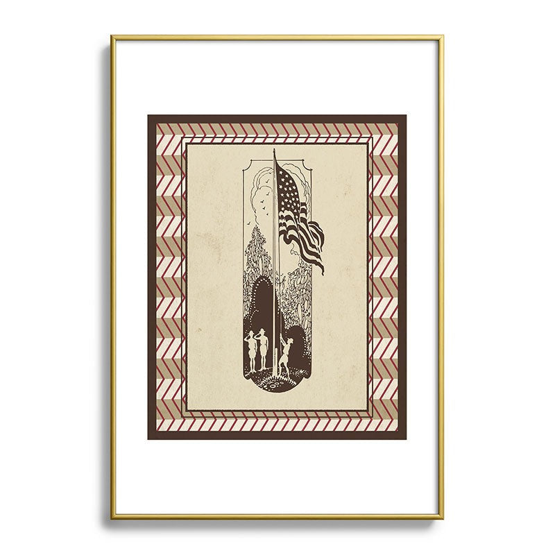 DENY Designs Flag Raisers Striped Square Metal Framed Art Print