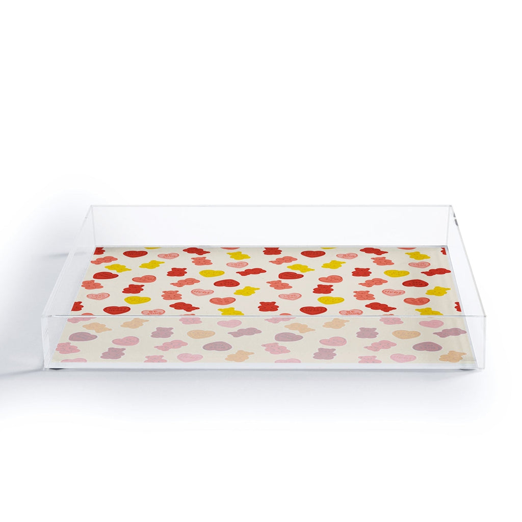 Design by Spark Gummy Bears and Candy Hearts Valentines Acrylic Tray