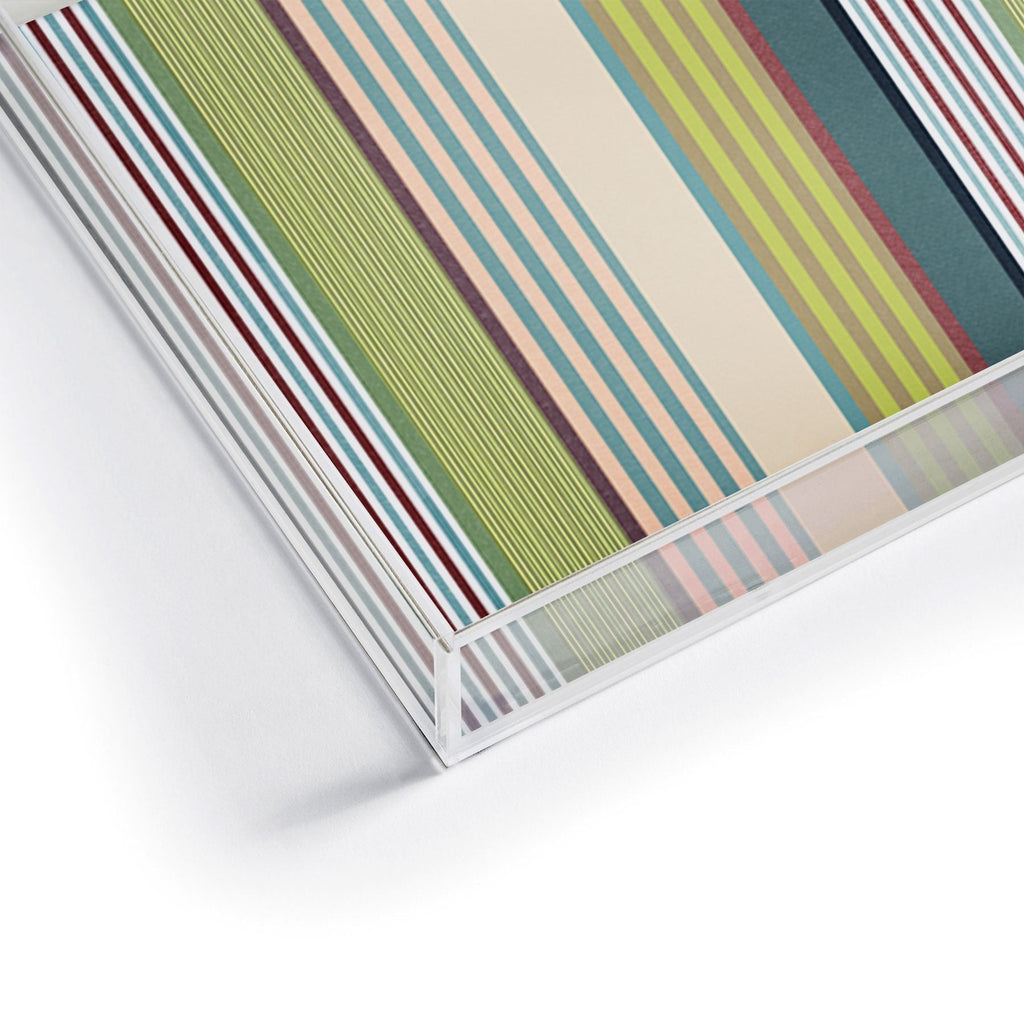 Marta Barragan Camarasa Colorful Stripe Delight Acrylic Tray