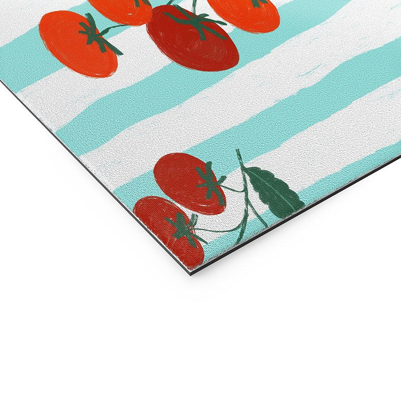 Design by Spark Zesty Tomatoes and Stripes Welcome Mat