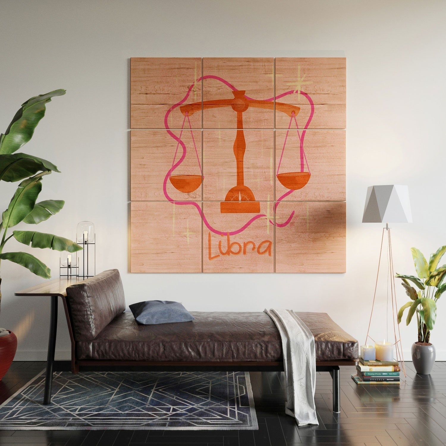 Little Om Zodiac Signs Libra Wood Wall Mural
