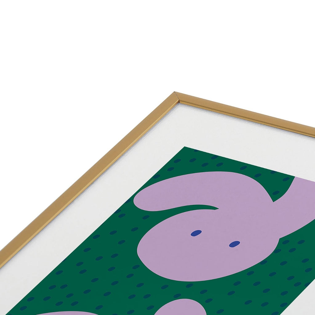 Camilla Foss Pebbles and Rabbit Metal Framed Art Print