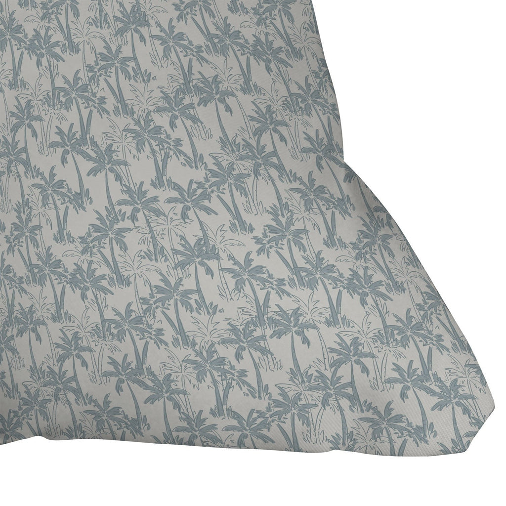 CoastL Studio Palm Forest Coastal Blue Throw Pillow