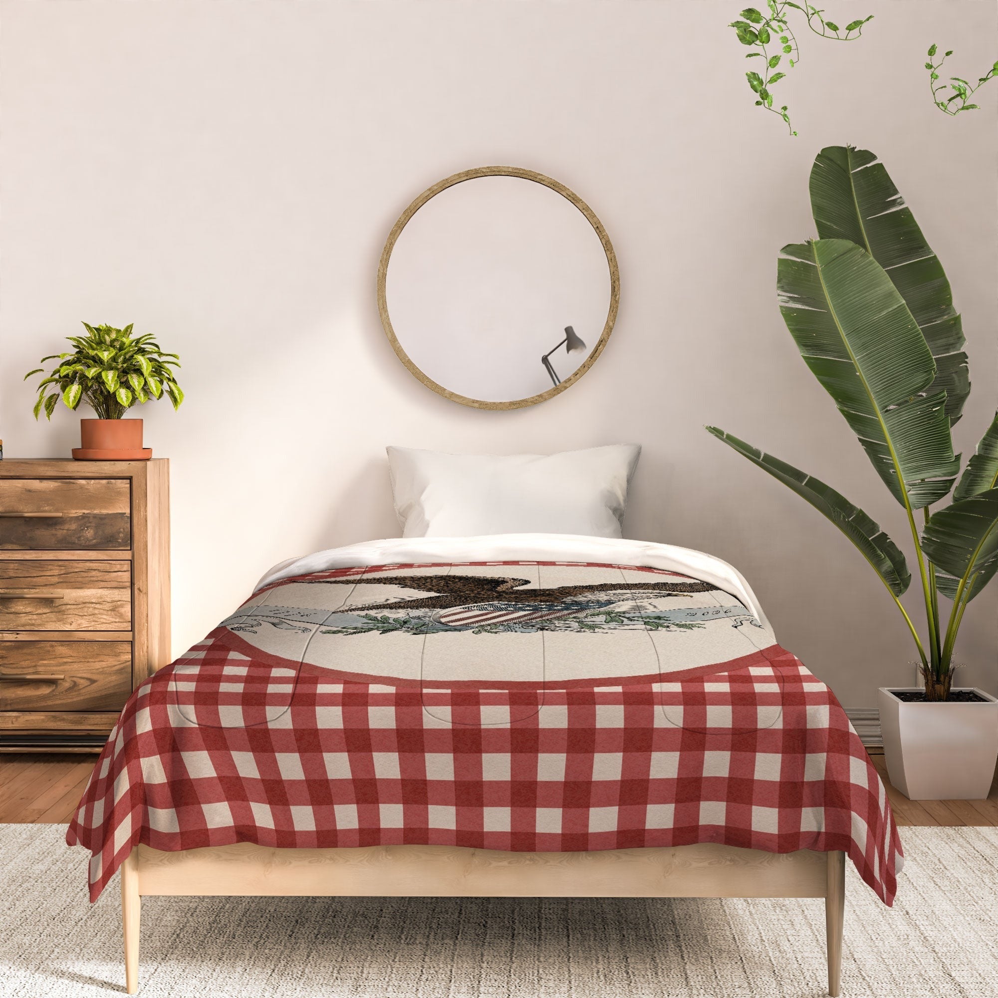 DENY Designs Gingham Eagle Comforter