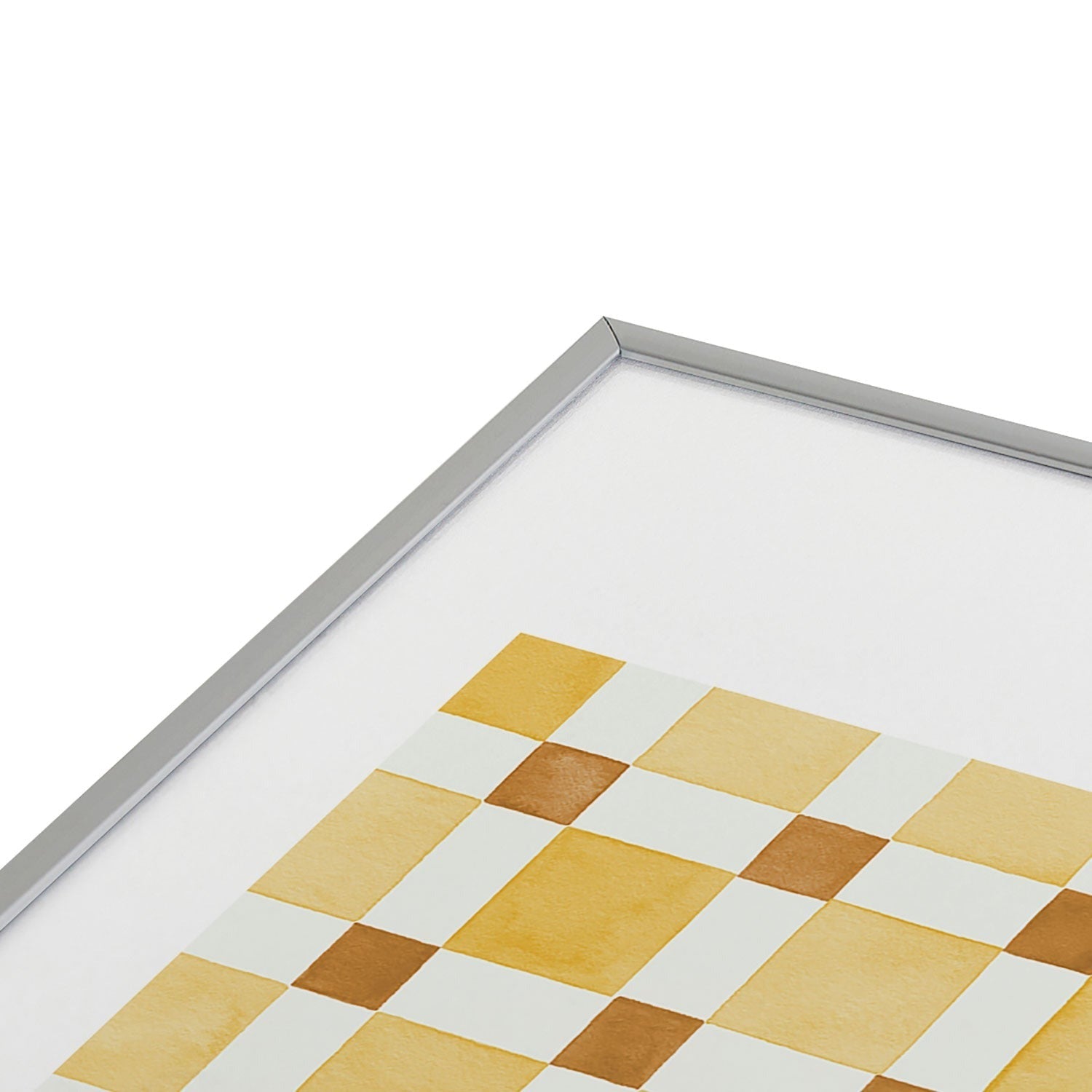 Ninola Design Everyday Artifact Checker Mosaic Tiles Geometry Yellow Metal Framed Art Print
