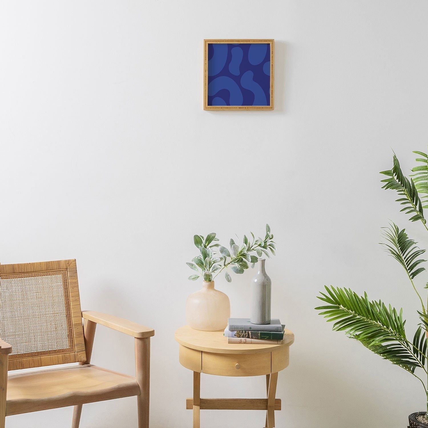 Camilla Foss Blue Pebble Framed Wall Art