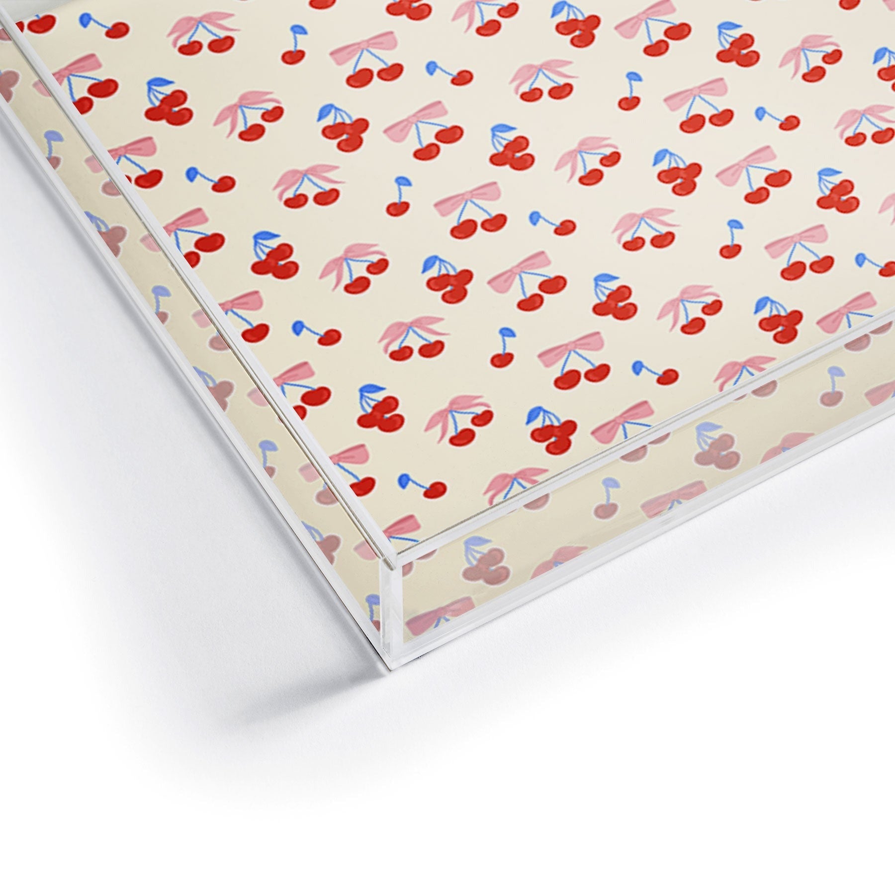 Design by Spark Cherries And Ribbons Acrylic Tray
