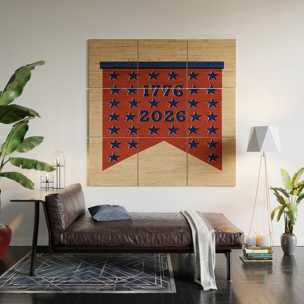 DENY Designs Star Banner Wood Wall Mural