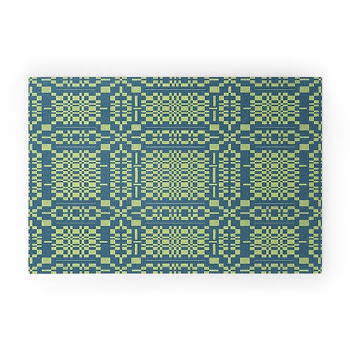 Marta Barragan Camarasa Nostalgic Grid Design Welcome Mat
