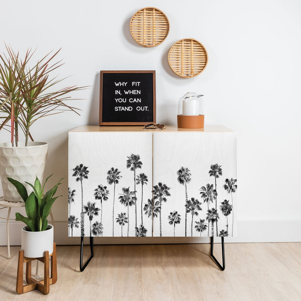 Gal Design Black And White Palms Credenza