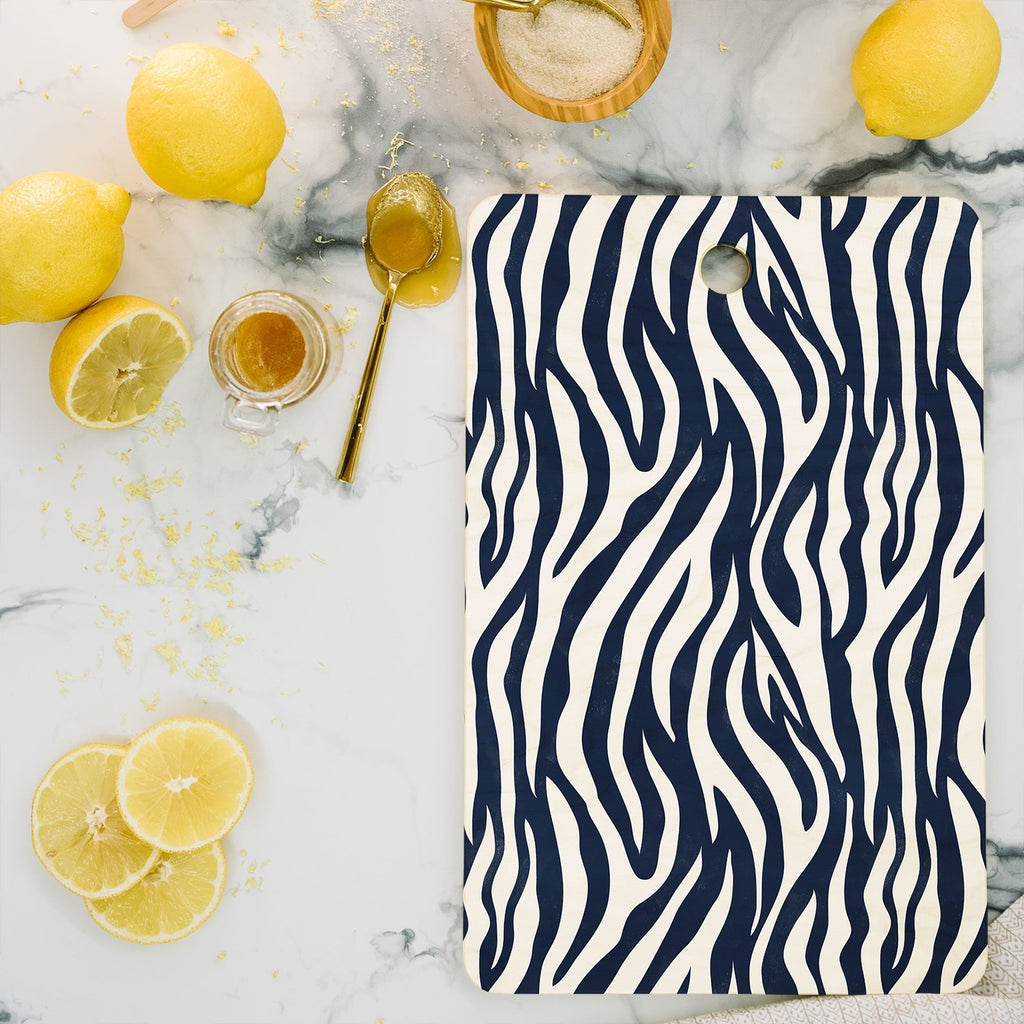 Avenie BR Navy Tiger Stripes Cutting Board Rectangle