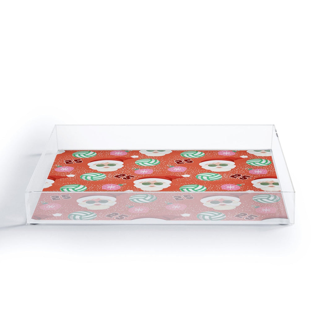 Design by Spark Sporty Volleyball Santa Acrylic Tray