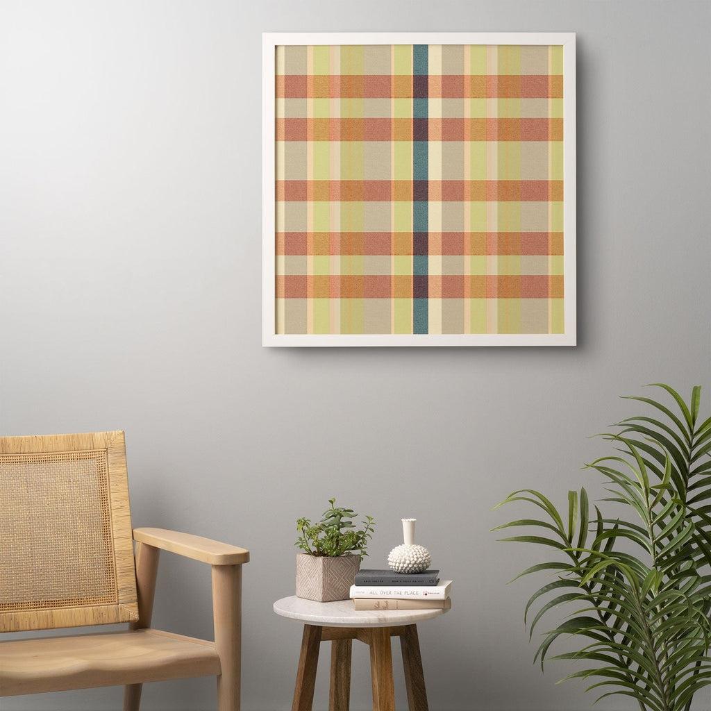 Marta Barragan Camarasa Retro Picnic Plaid Warm Tones Framed Wall Art