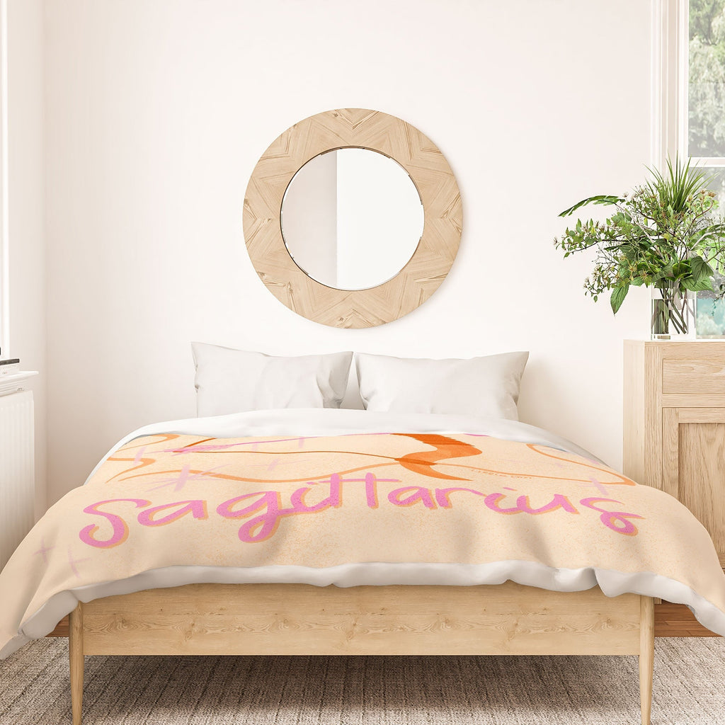 Little Om Zodiac Sign Sagittarius Duvet Cover