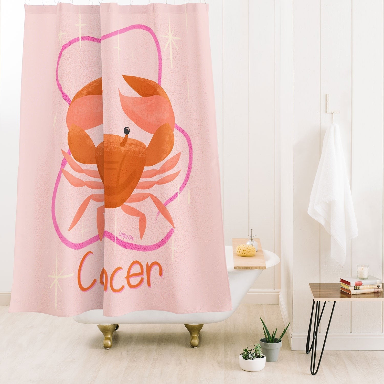 Little Om Zodiac Signs Cancer Shower Curtain