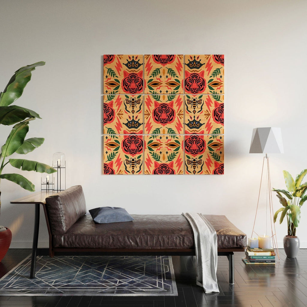 Design by Spark Tigress Queen Bee Wood Wall Mural