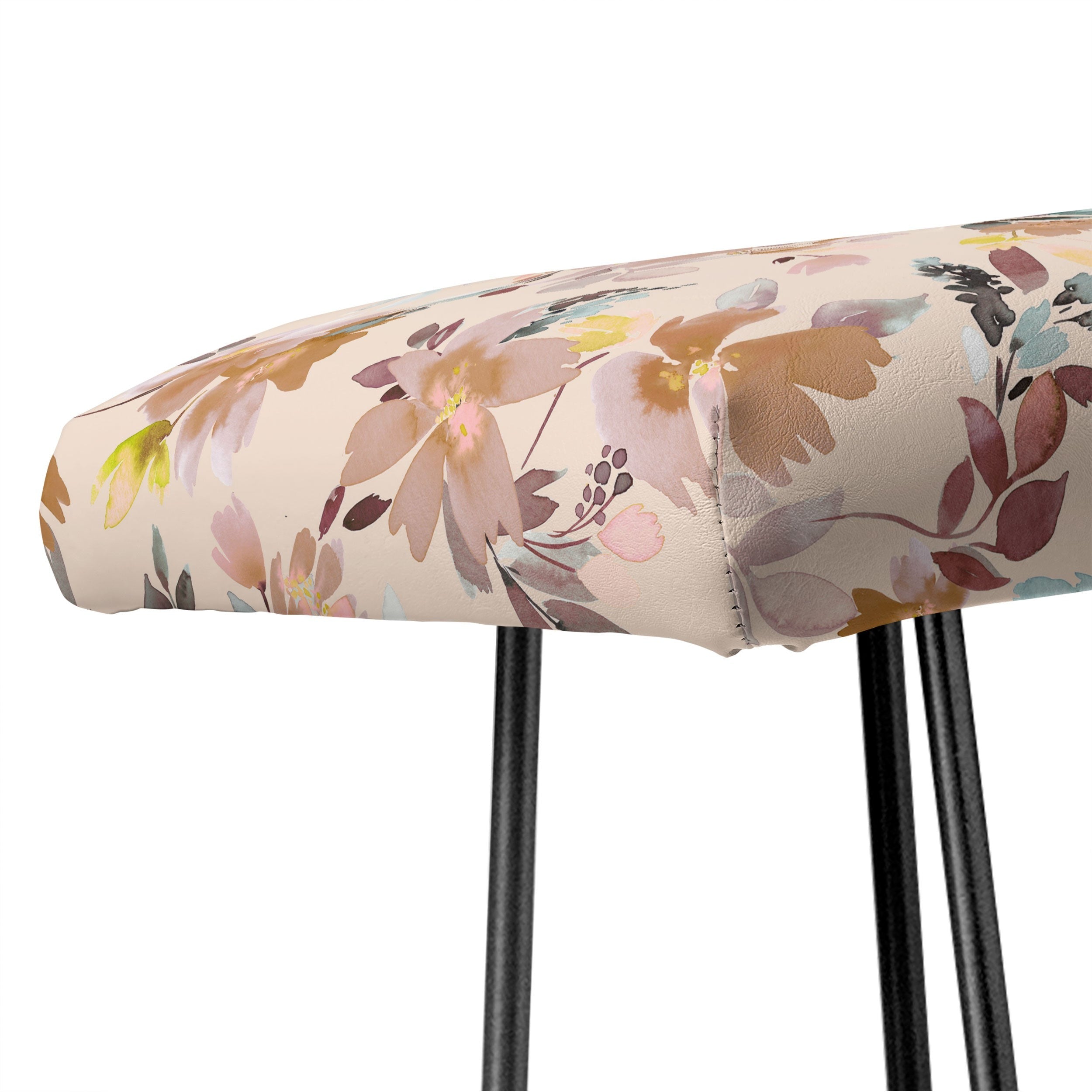Ninola Design Botanic Retreat Floral Oleander Whimsical Soft Pink Bench
