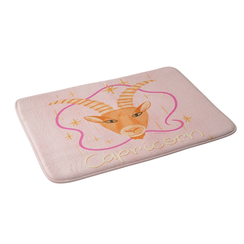 Little Om Zodiac Sign Capricorn Memory Foam Bath Mat