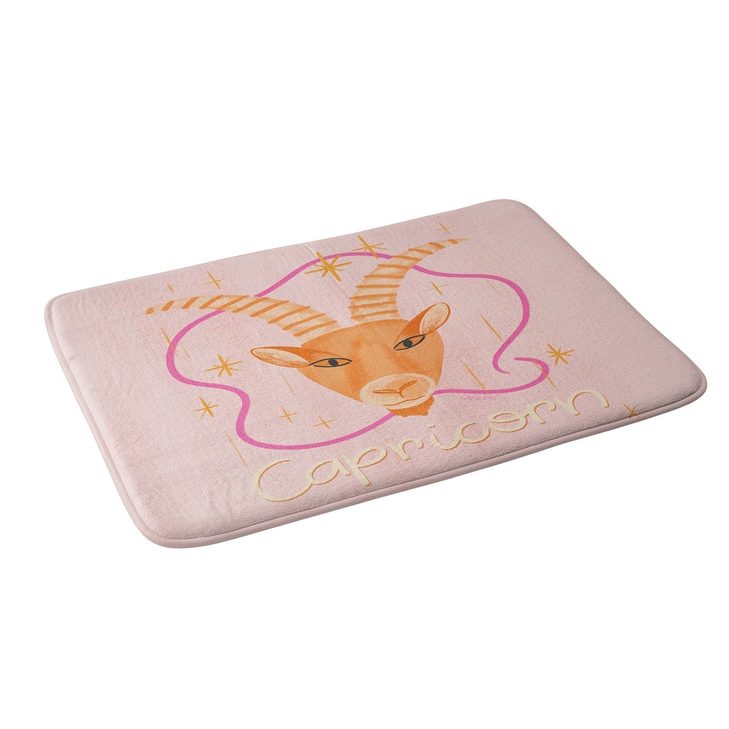 Little Om Zodiac Sign Capricorn Memory Foam Bath Mat