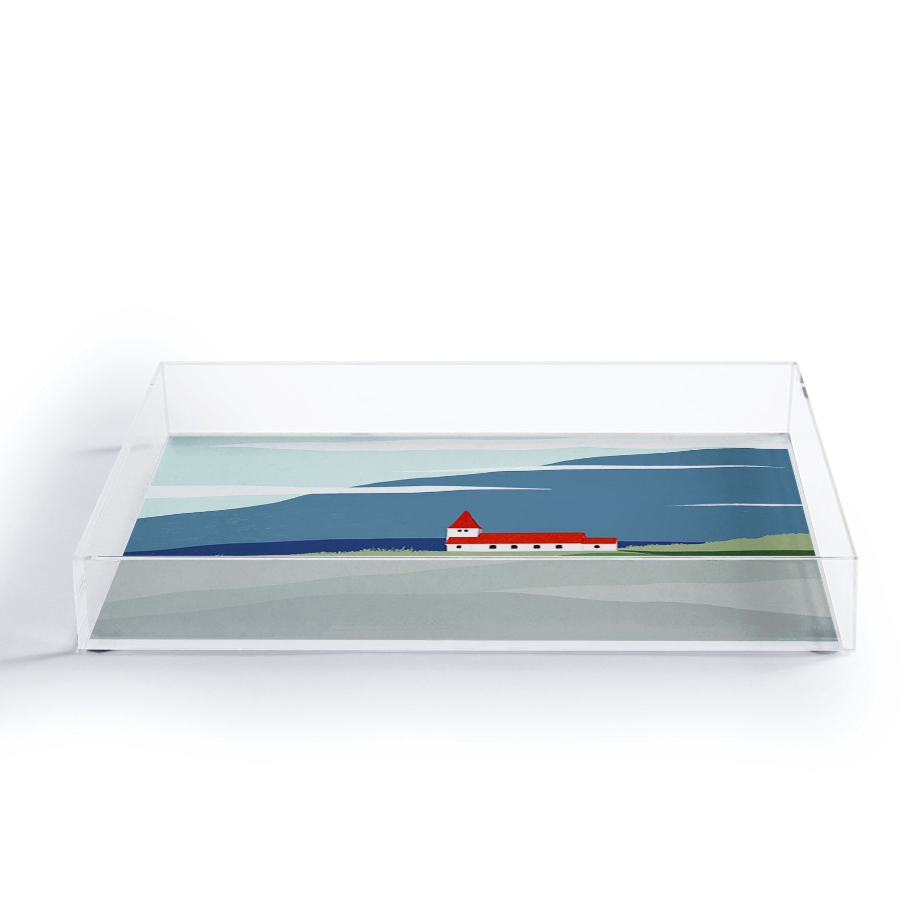 Valeria Frustaci Red roof in Iceland Acrylic Tray