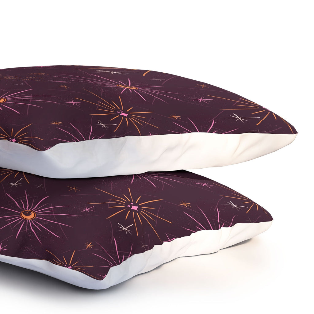 Little Om Pattern Little Moon plum Pillow Shams