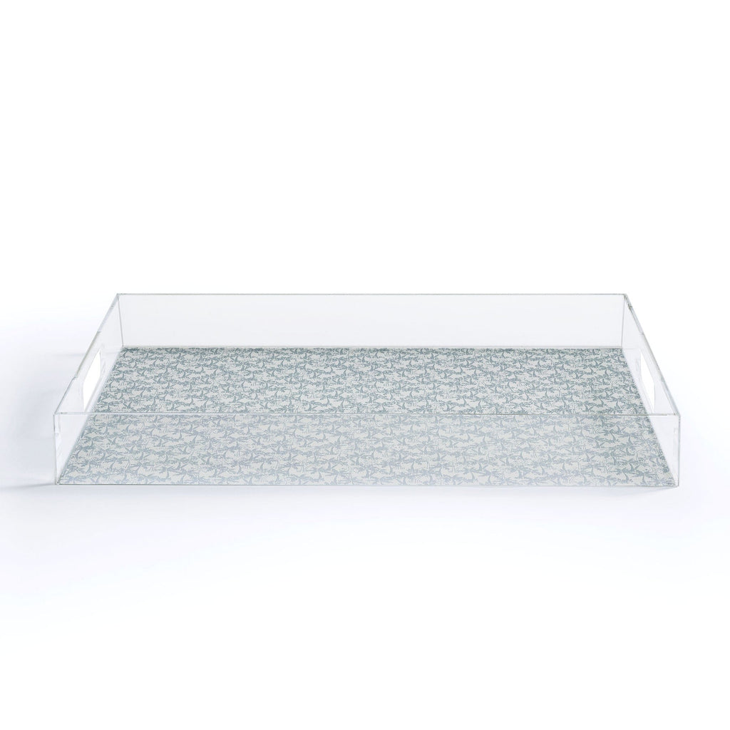CoastL Studio Palm Forest Coastal Blue Acrylic Tray