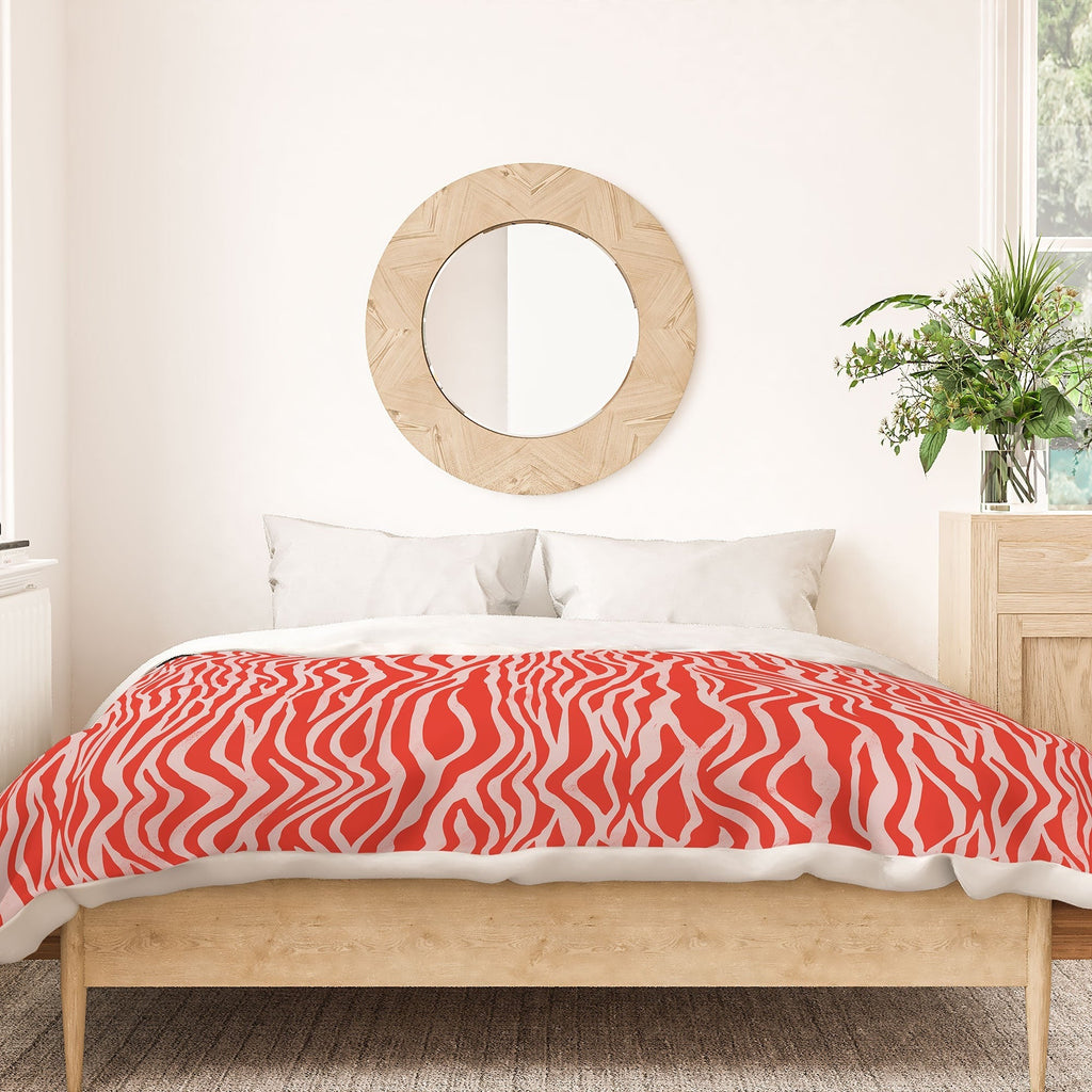 Avenie BR Red Zebra Stripe Duvet Cover