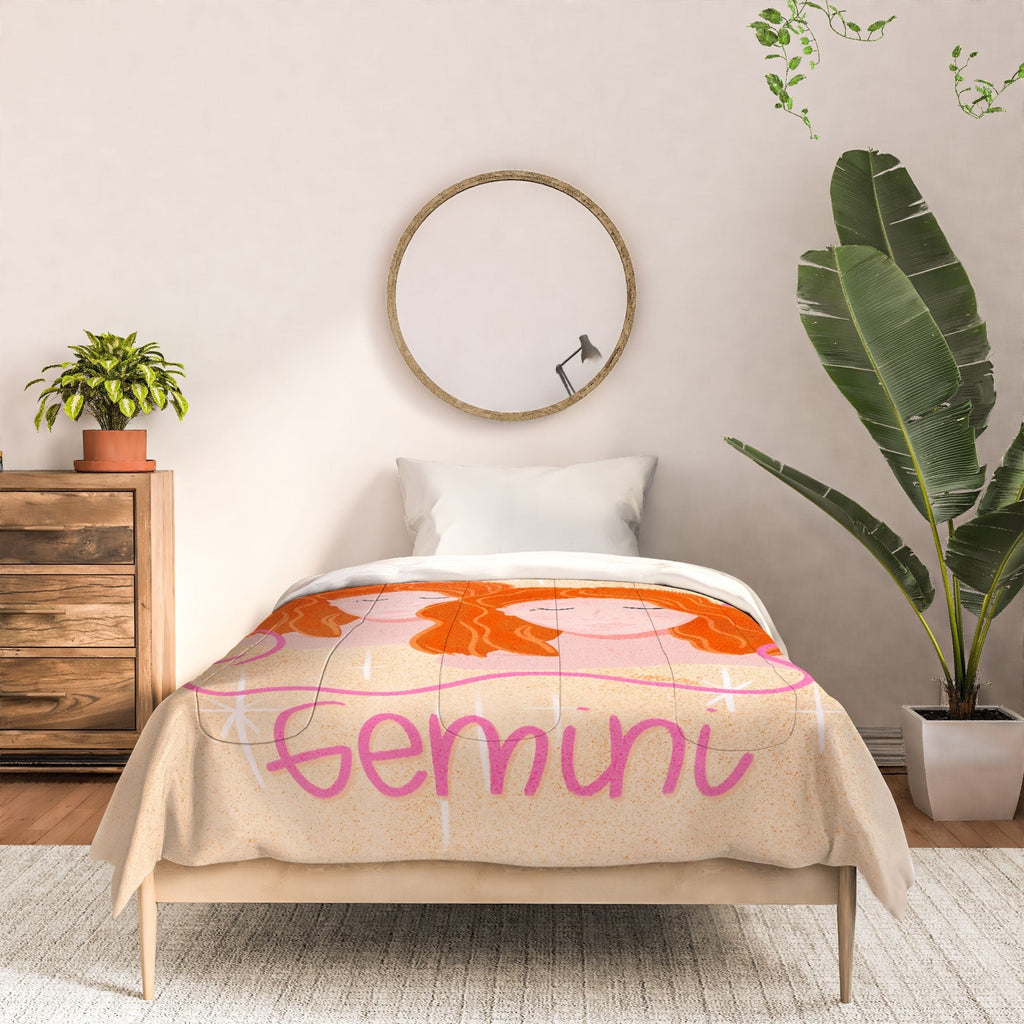 Little Om Zodiac Signs Gemini Comforter
