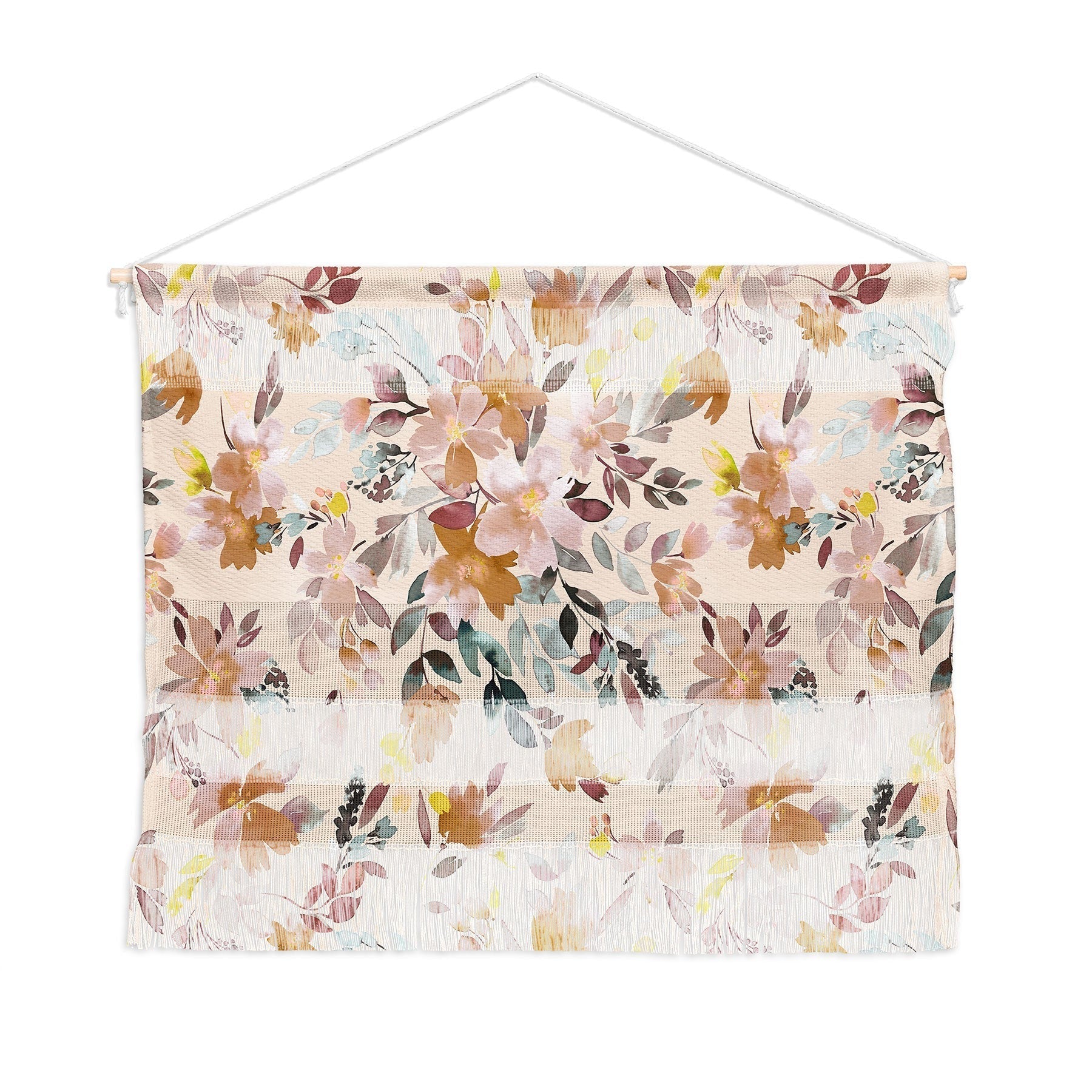 Ninola Design Botanic Retreat Floral Oleander Whimsical Soft Pink Wall Hanging Landscape