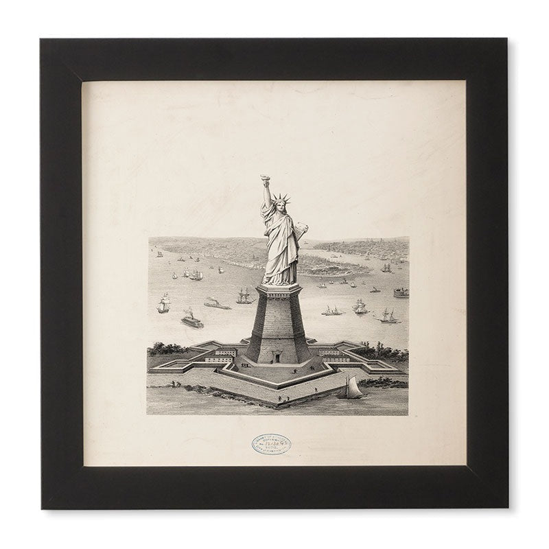 DENY Designs Vintage Lady Liberty Framed Wall Art