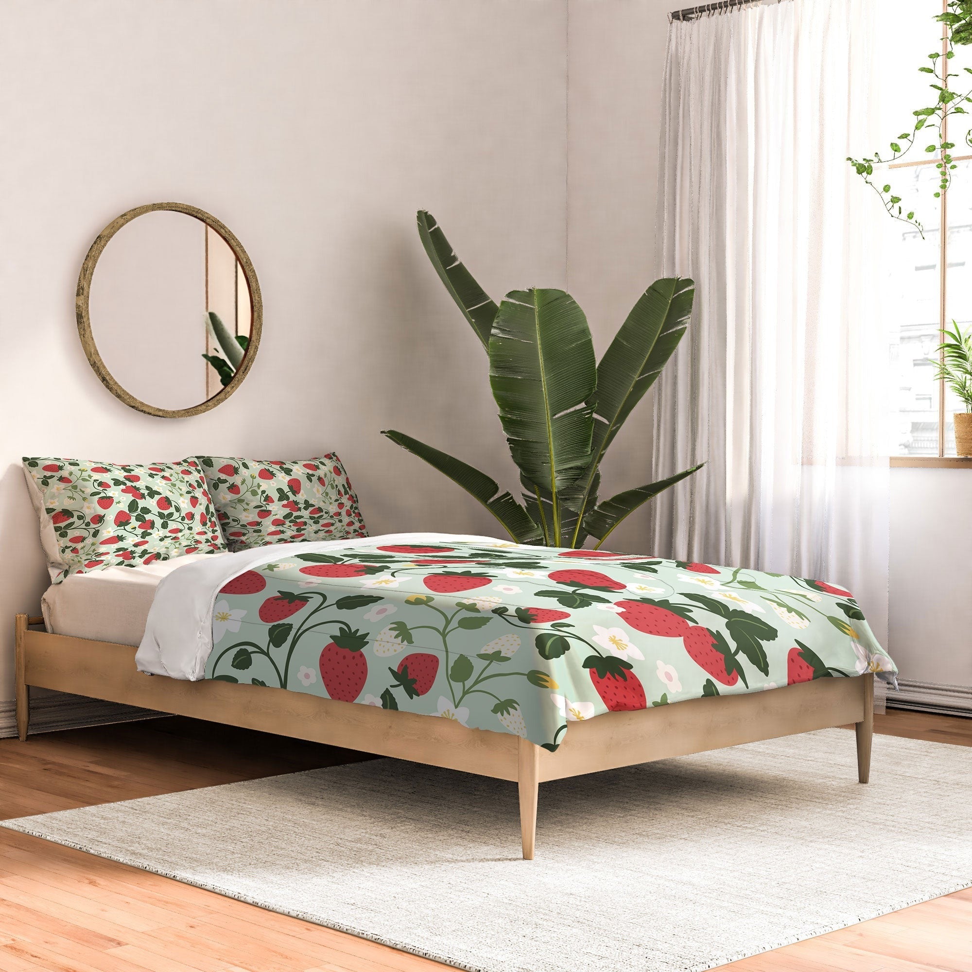Design by Spark Strawberry Florals Fields Comforter