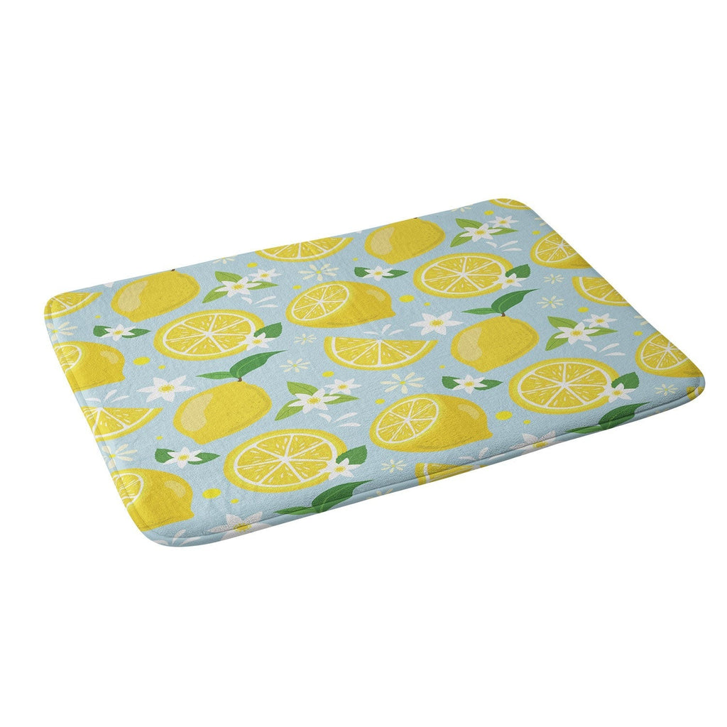 Design by Spark Lemony Fresh Florals Memory Foam Bath Mat