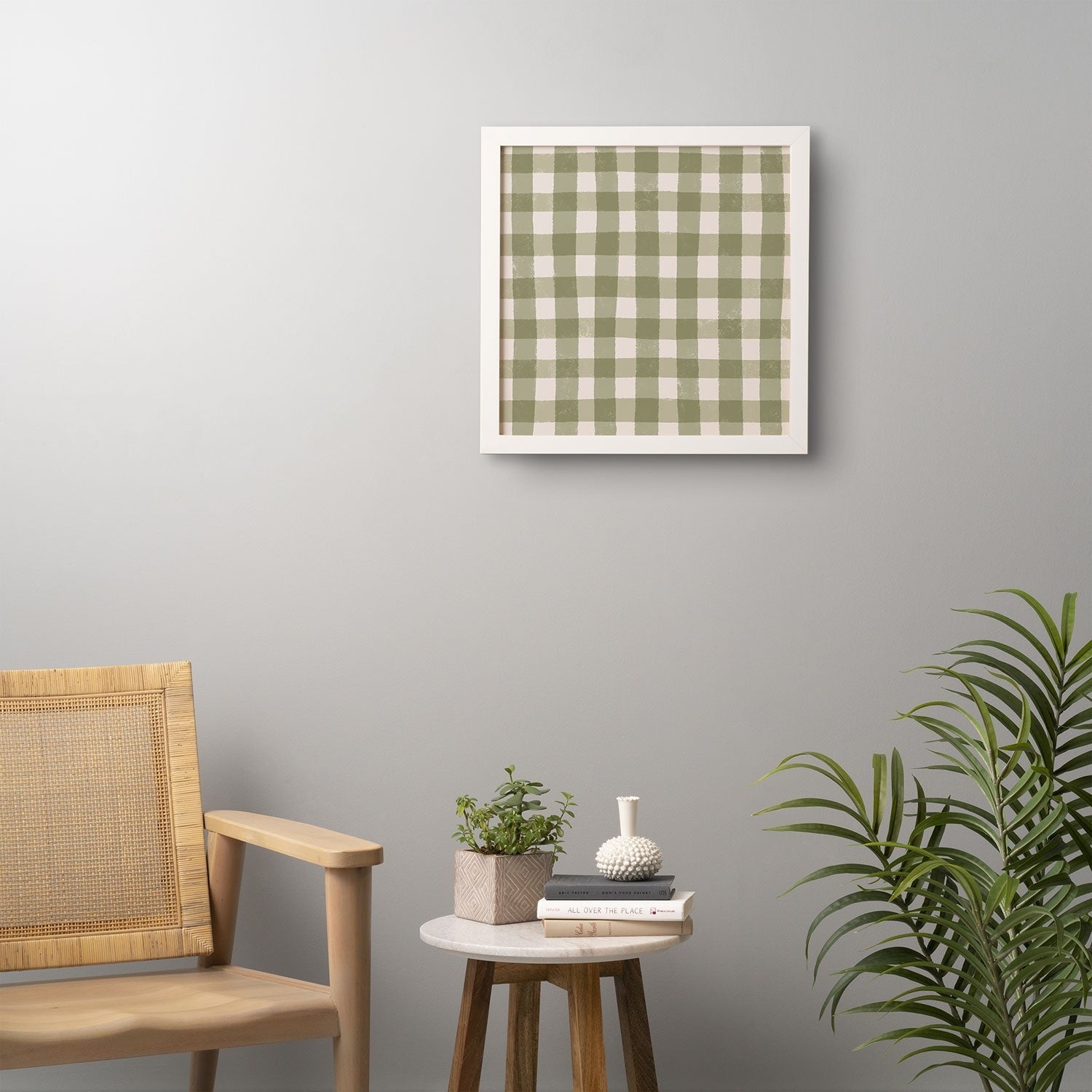 Menina Lisboa Rustic Green Plaid Framed Wall Art