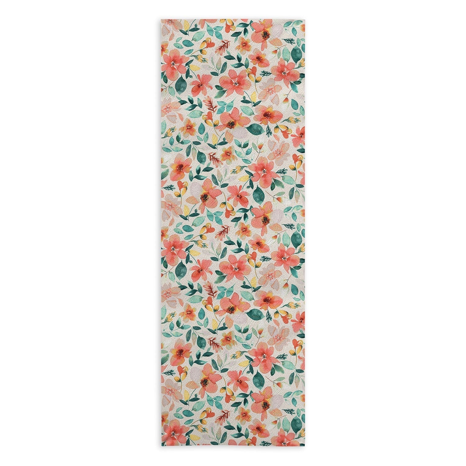 Ninola Design Botanic Retreat Tropical Whimsical Flowers Coral Green Yoga Towel