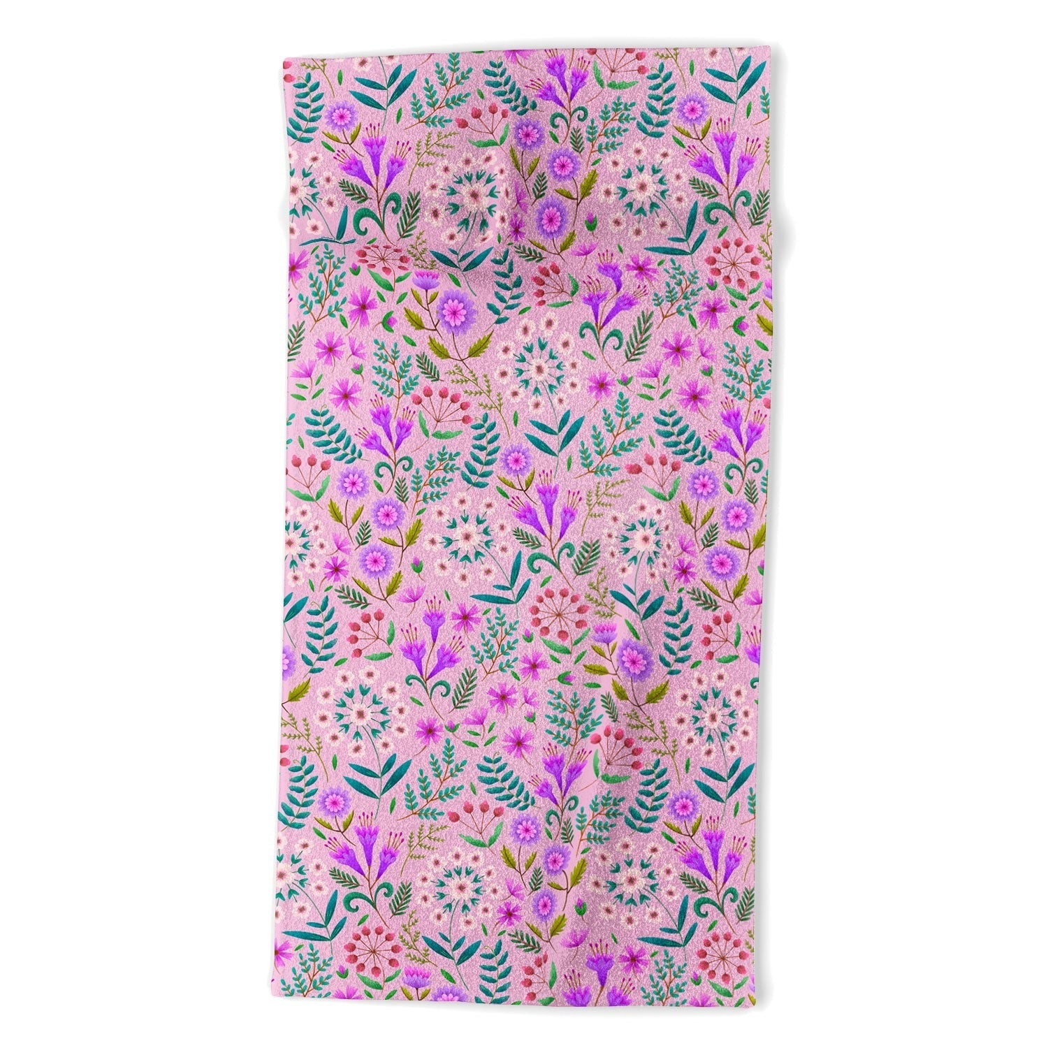 Pimlada Phuapradit Ditsy Purple Floral Half Drop Beach Towel