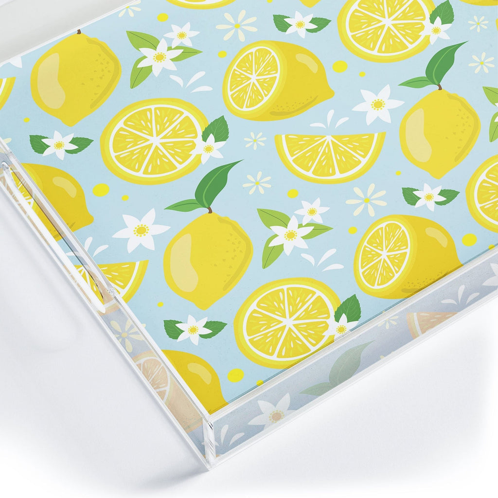 Design by Spark Lemony Fresh Florals Acrylic Tray