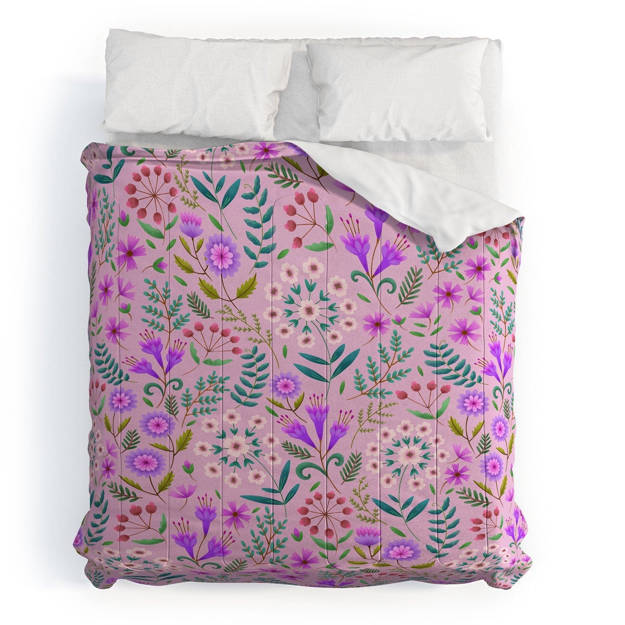 Pimlada Phuapradit Ditsy Purple Floral Half Drop Comforter