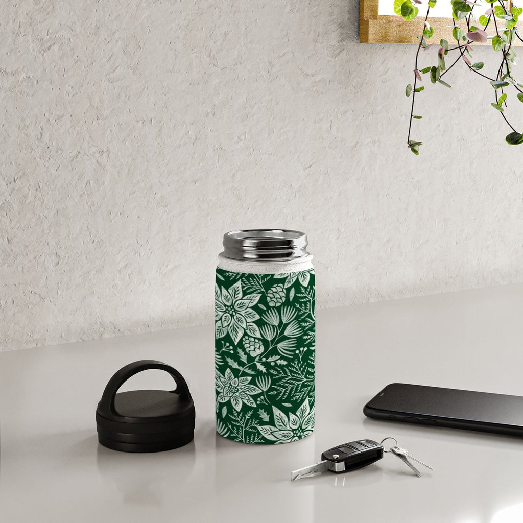 Pimlada Phuapradit Christmas Poinsettia Water Bottle