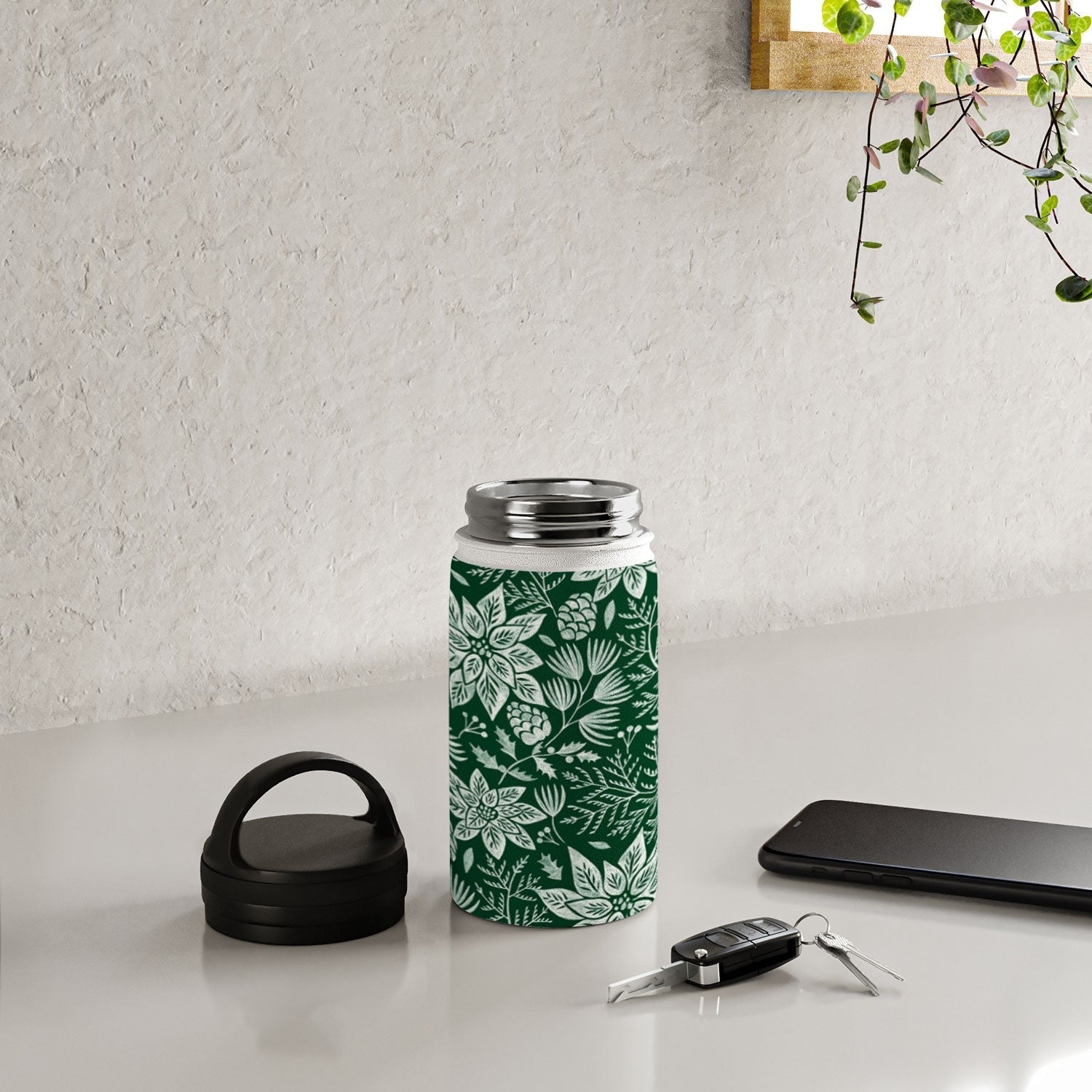 Pimlada Phuapradit Christmas Poinsettia Water Bottle