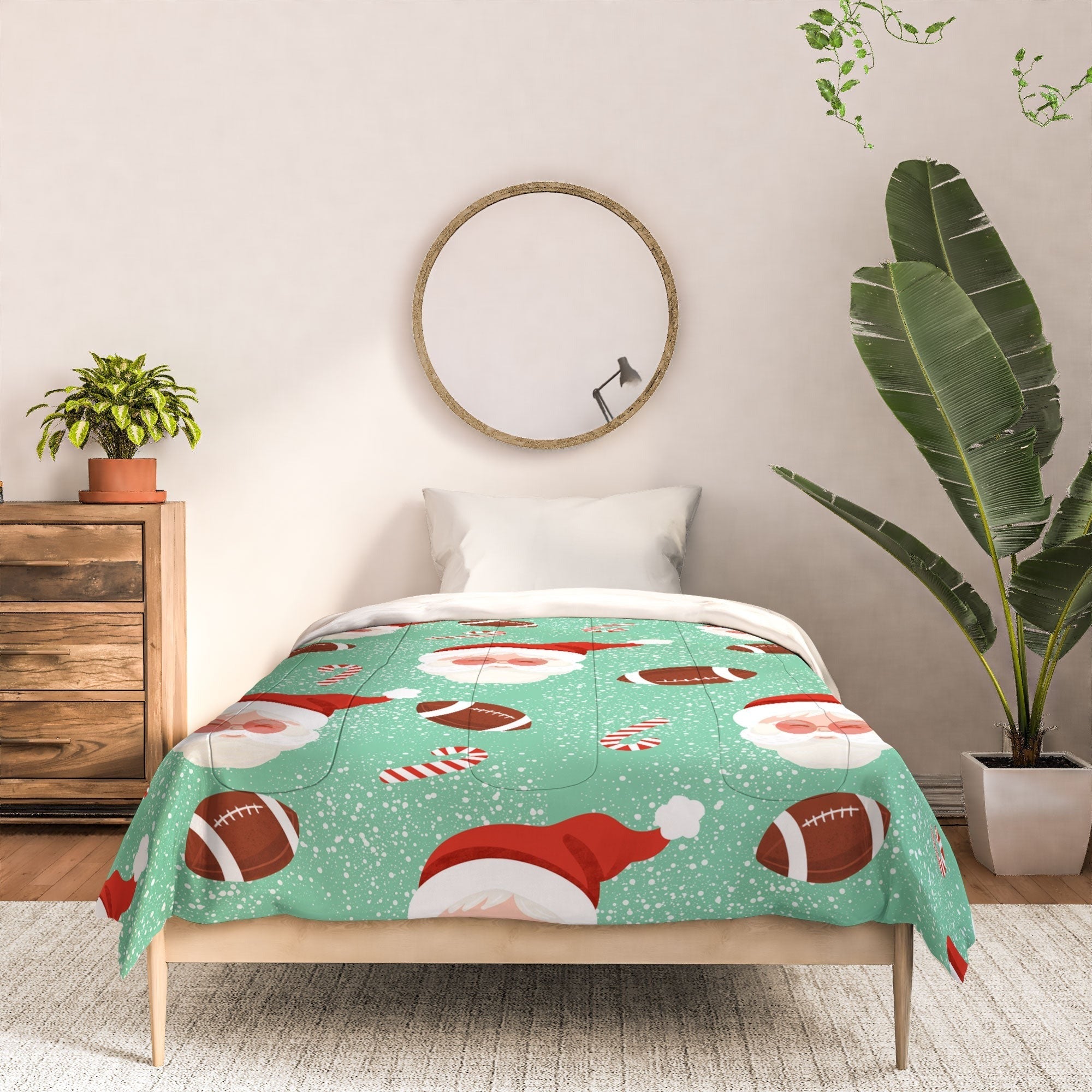 Design by Spark Sporty Football Santa Holiday Comforter