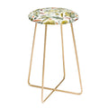 Ninola Design Botanic Retreat Tropical Jungle Leaves Botanical Green Orange Counter Stool