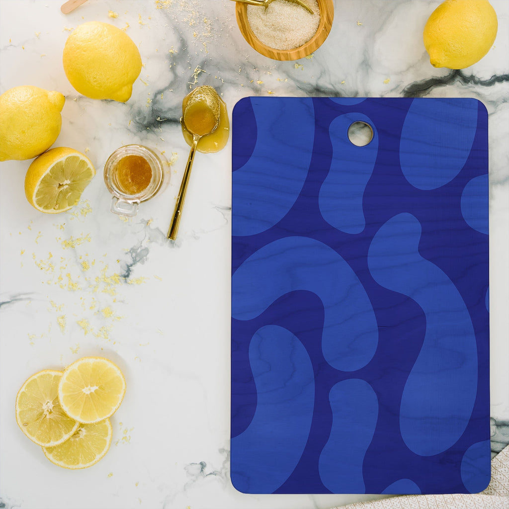 Camilla Foss Blue Pebble Cutting Board Rectangle