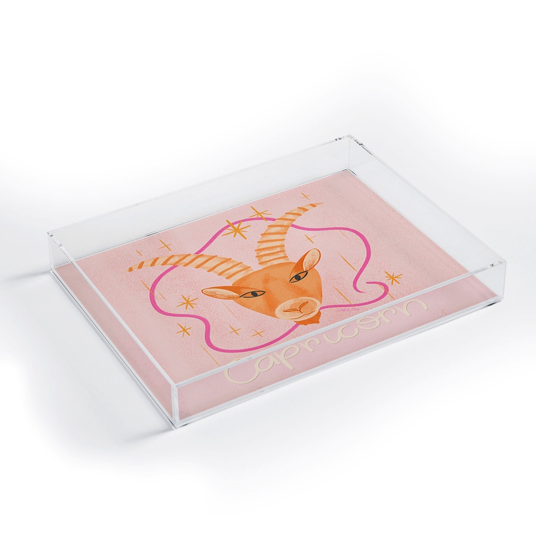 Little Om Zodiac Sign Capricorn Acrylic Tray