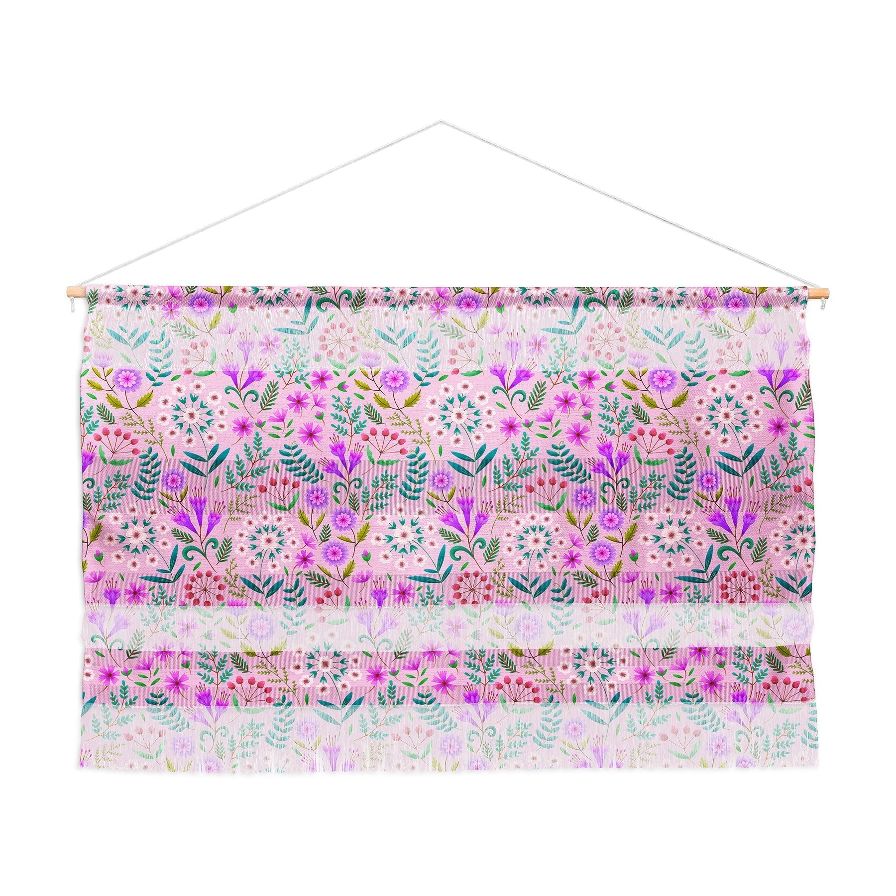 Pimlada Phuapradit Ditsy Purple Floral Half Drop Wall Hanging Landscape
